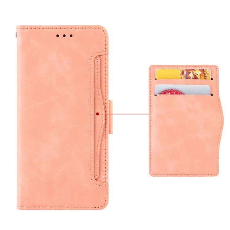 For Honor 80 GT 5G Anti-fall PU Leather Phone Cover Multiple Card Slots Stand Wallet Phone Case - Pink