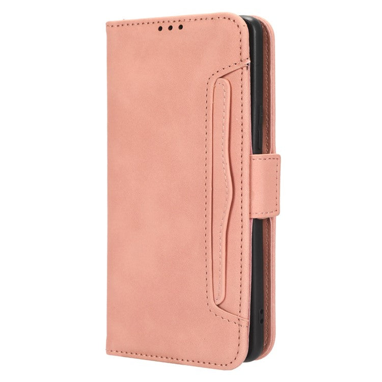 For Honor 80 GT 5G Anti-fall PU Leather Phone Cover Multiple Card Slots Stand Wallet Phone Case - Pink