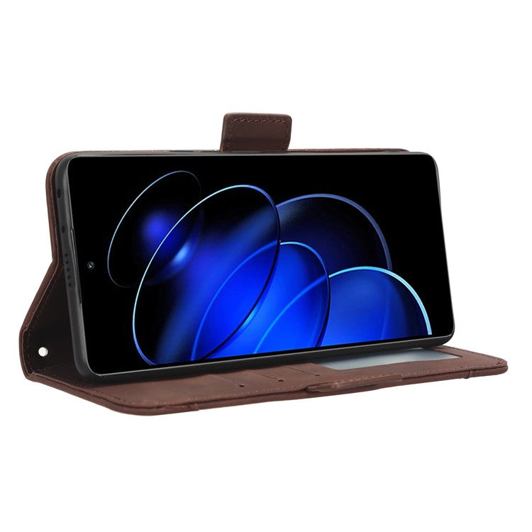 For Honor 80 GT 5G Anti-fall PU Leather Phone Cover Multiple Card Slots Stand Wallet Phone Case - Brown