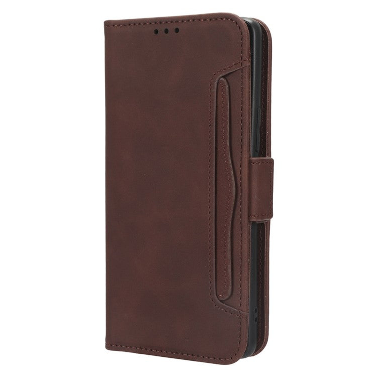 For Honor 80 GT 5G Anti-fall PU Leather Phone Cover Multiple Card Slots Stand Wallet Phone Case - Brown