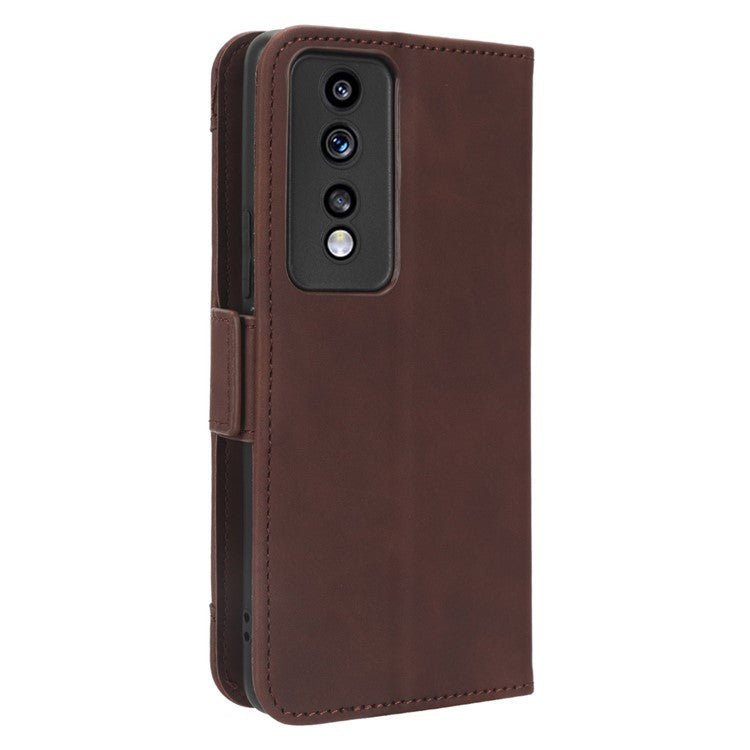 For Honor 80 GT 5G Anti-fall PU Leather Phone Cover Multiple Card Slots Stand Wallet Phone Case - Brown