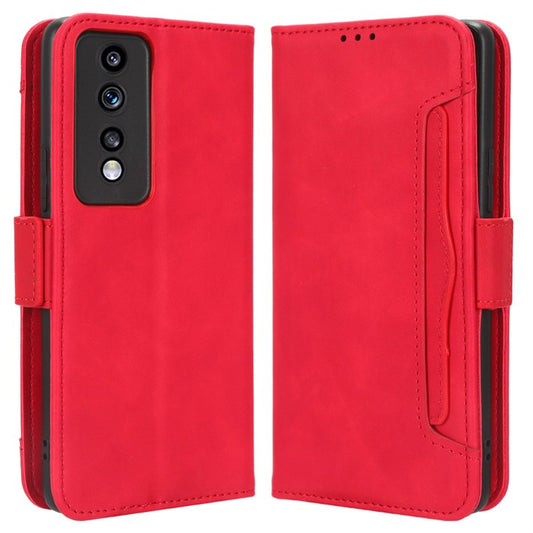 For Honor 80 GT 5G Anti-fall PU Leather Phone Cover Multiple Card Slots Stand Wallet Phone Case - Red