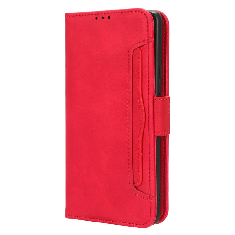 For Honor 80 GT 5G Anti-fall PU Leather Phone Cover Multiple Card Slots Stand Wallet Phone Case - Red