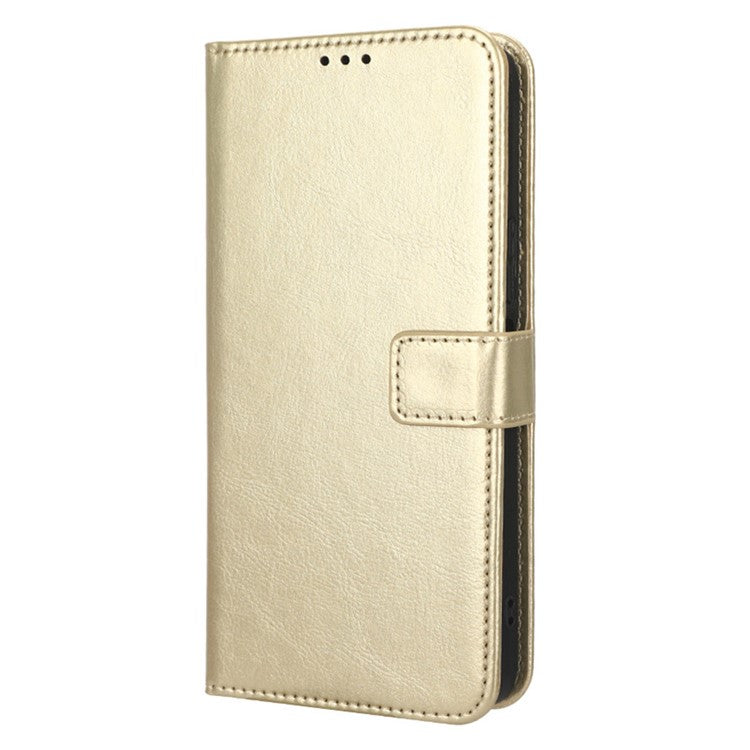 For Honor 80 GT 5G Crazy Horse Texture Wallet Stand Case Scratch Proof PU Leather Phone Cover with Strap - Gold