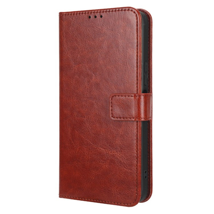 For Honor 80 GT 5G Crazy Horse Texture Wallet Stand Case Scratch Proof PU Leather Phone Cover with Strap - Brown