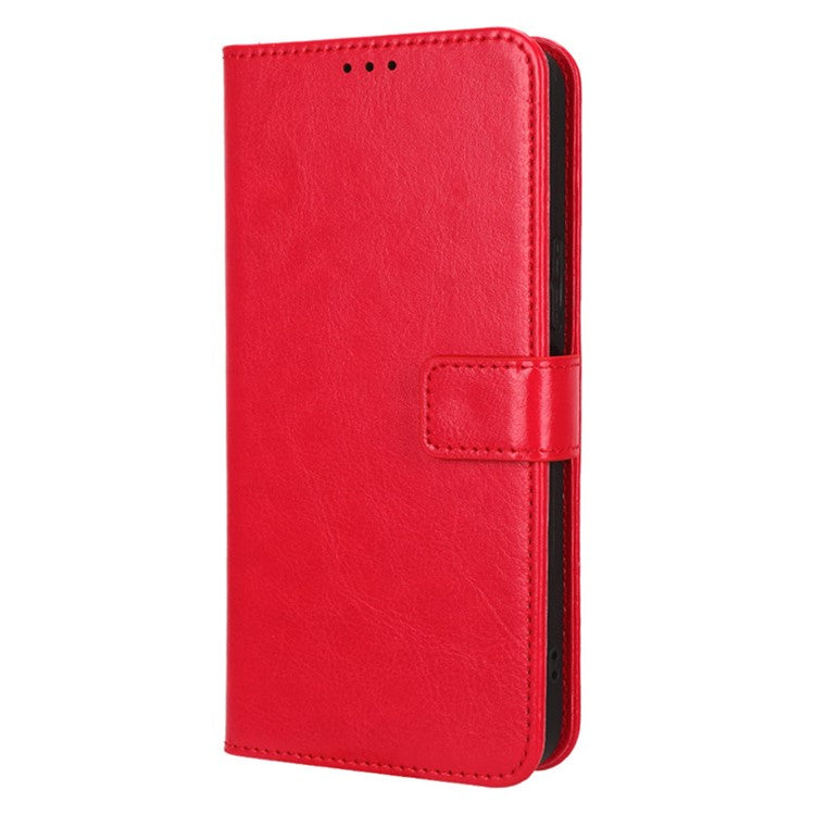 For Honor 80 GT 5G Crazy Horse Texture Wallet Stand Case Scratch Proof PU Leather Phone Cover with Strap - Red