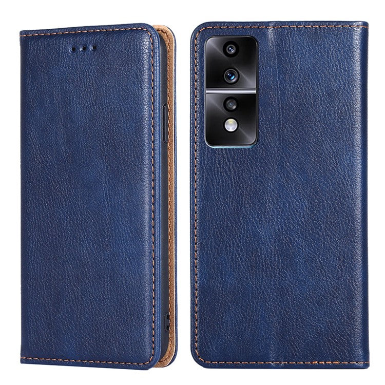 Phone Case for Honor 80 GT 5G PU Leather Protective Cover Cell Phone Wallet Stand Case - Blue