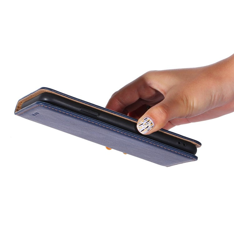 Phone Case for Honor 80 GT 5G PU Leather Protective Cover Cell Phone Wallet Stand Case - Blue