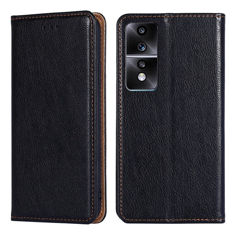 Phone Case for Honor 80 GT 5G PU Leather Protective Cover Cell Phone Wallet Stand Case - Black