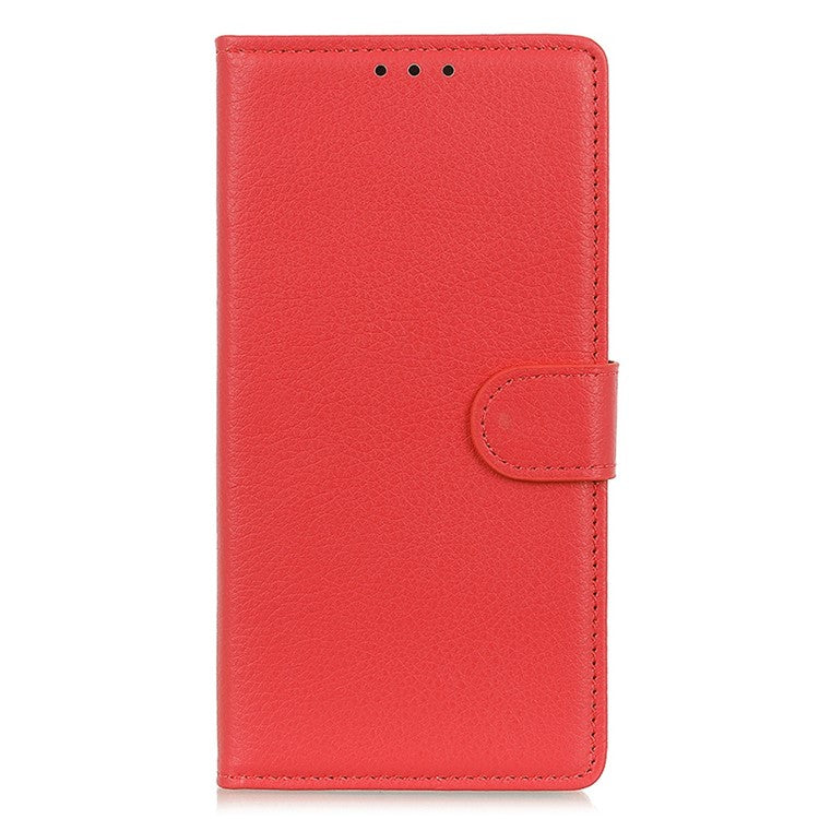 For Honor X7a 5G Drop Protection Phone Case Litchi Texture PU Leather Stand Wallet Anti-scratch Protective Phone Cover - Red