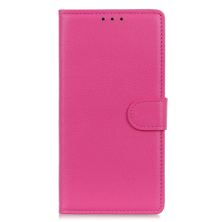 For Honor X7a 5G Drop Protection Phone Case Litchi Texture PU Leather Stand Wallet Anti-scratch Protective Phone Cover - Rose