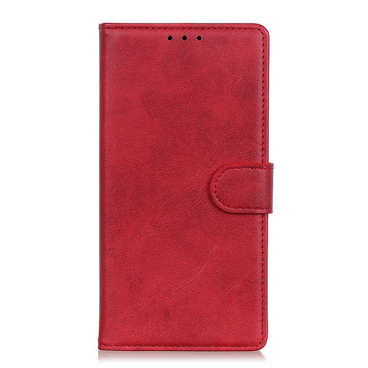 For Honor X7a 5G Anti-Scratch Cowhide Texture Wallet Stand PU Leather Phone Case Magnetic Clasp Phone Cover - Red