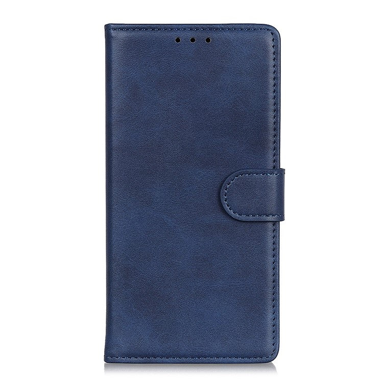 For Honor X7a 5G Anti-Scratch Cowhide Texture Wallet Stand PU Leather Phone Case Magnetic Clasp Phone Cover - Blue