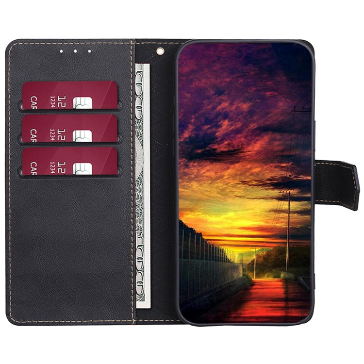 For Honor 80 GT 5G Anti-scratch Cowhide Texture PU Leather Stand Wallet Phone Case RFID Blocking Cover - Black