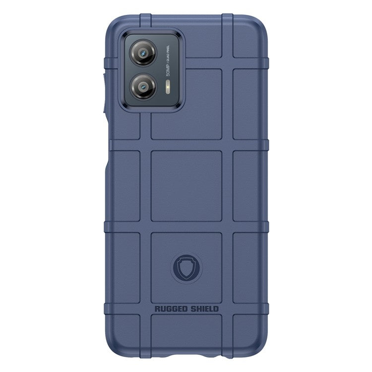 TPU Phone Cover For Motorola Moto G53 5G Rugged Square Grid Texture Drop-proof Mobile Phone Case - Blue