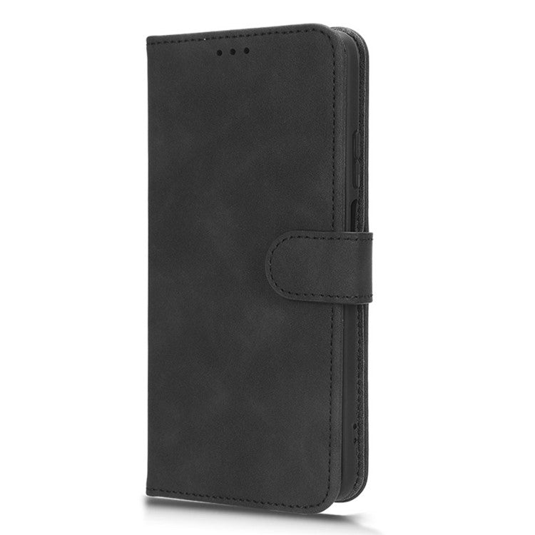 For Honor X7a 5G PU Leather Mobile Phone Case Skin-touch Stand Wallet Anti-drop Flip Phone Cover - Black