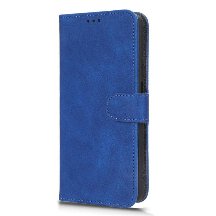 For Honor X7a 5G PU Leather Mobile Phone Case Skin-touch Stand Wallet Anti-drop Flip Phone Cover - Blue