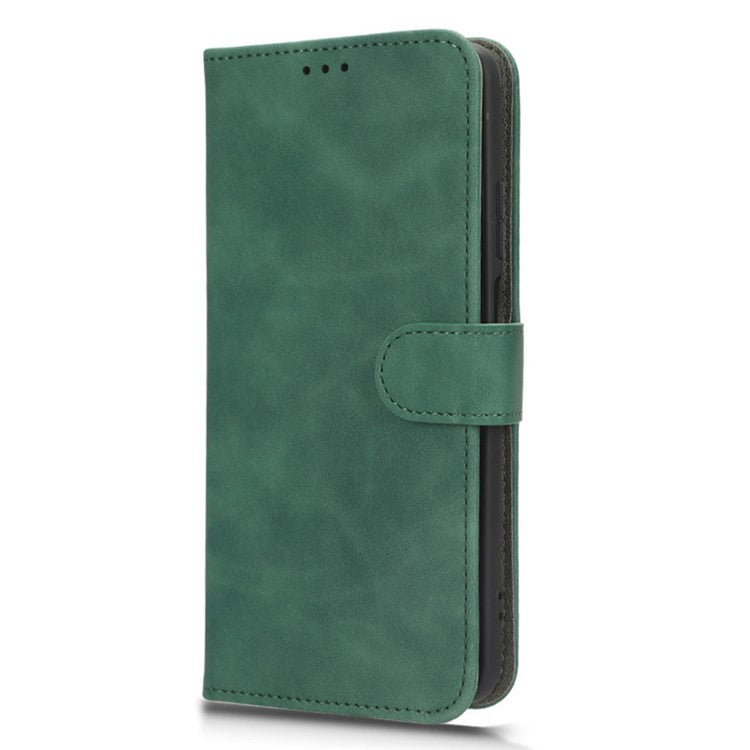 For Honor X7a 5G PU Leather Mobile Phone Case Skin-touch Stand Wallet Anti-drop Flip Phone Cover - Green