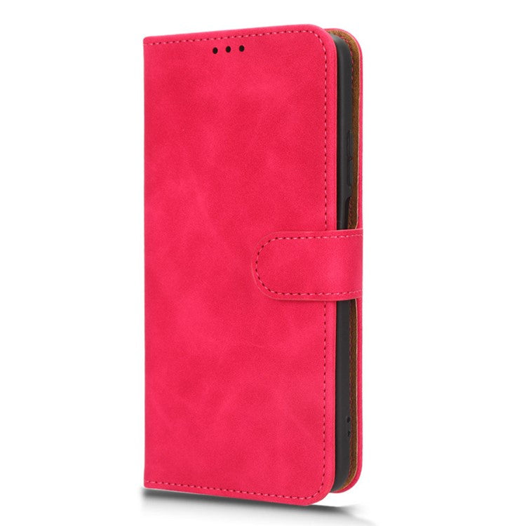 For Honor X7a 5G PU Leather Mobile Phone Case Skin-touch Stand Wallet Anti-drop Flip Phone Cover - Rose