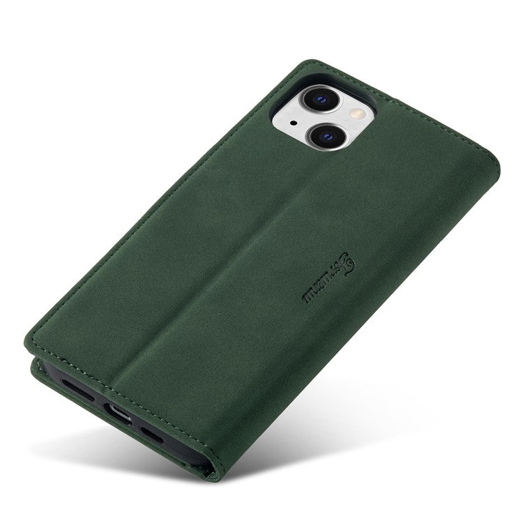 FORWENW Cell Phone Cover for iPhone 14 , F1 Series Shockproof PU Leather Phone Case Wallet Stand - Green