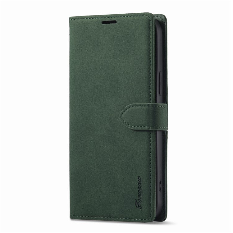 FORWENW Cell Phone Cover for iPhone 14 , F1 Series Shockproof PU Leather Phone Case Wallet Stand - Green