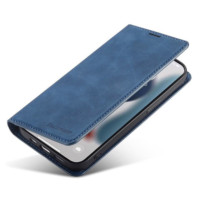 FORWENW Anti-drop Phone Case for iPhone 14 Pro Max , Skin-touch Phone Cover Stand Fantasy Series Leather Wallet Case - Blue