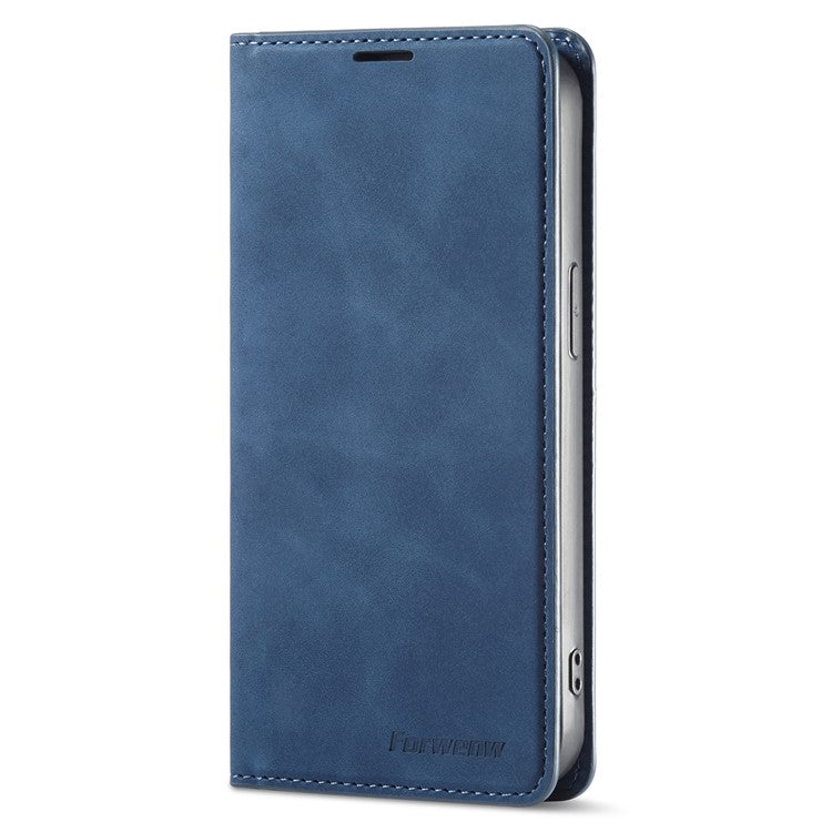 FORWENW Anti-drop Phone Case for iPhone 14 Pro Max , Skin-touch Phone Cover Stand Fantasy Series Leather Wallet Case - Blue