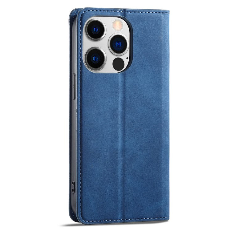FORWENW Anti-drop Phone Case for iPhone 14 Pro Max , Skin-touch Phone Cover Stand Fantasy Series Leather Wallet Case - Blue