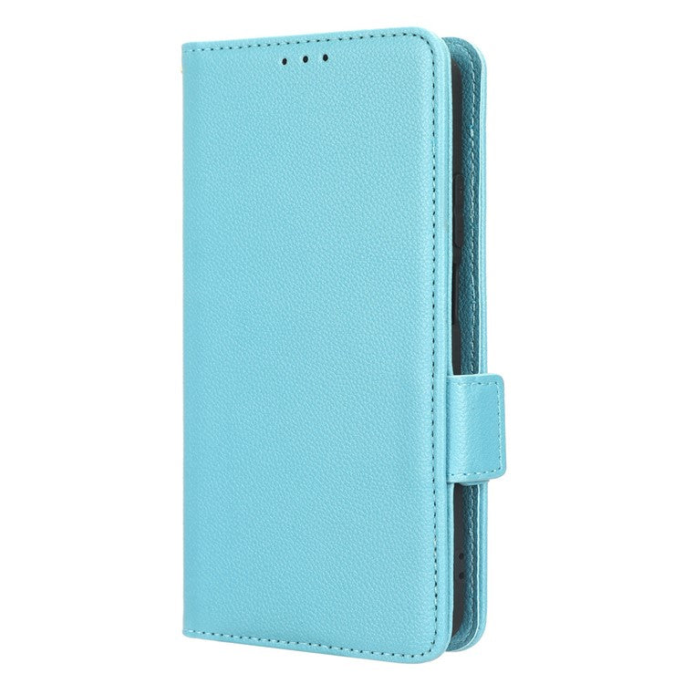 Leather Cell Phone Cover For Honor X7a 5G / Play7T 5G Wallet Stand Litchi Texture Shockproof Flip Phone Case - Baby Blue
