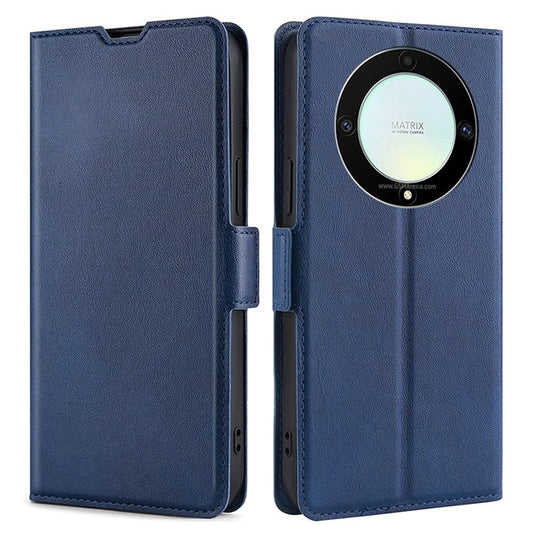 Phone Case for Honor X9a 5G / X40 5G / Magic5 Lite 5G , PU Leather Stand Card Holder Phone Cover - Blue