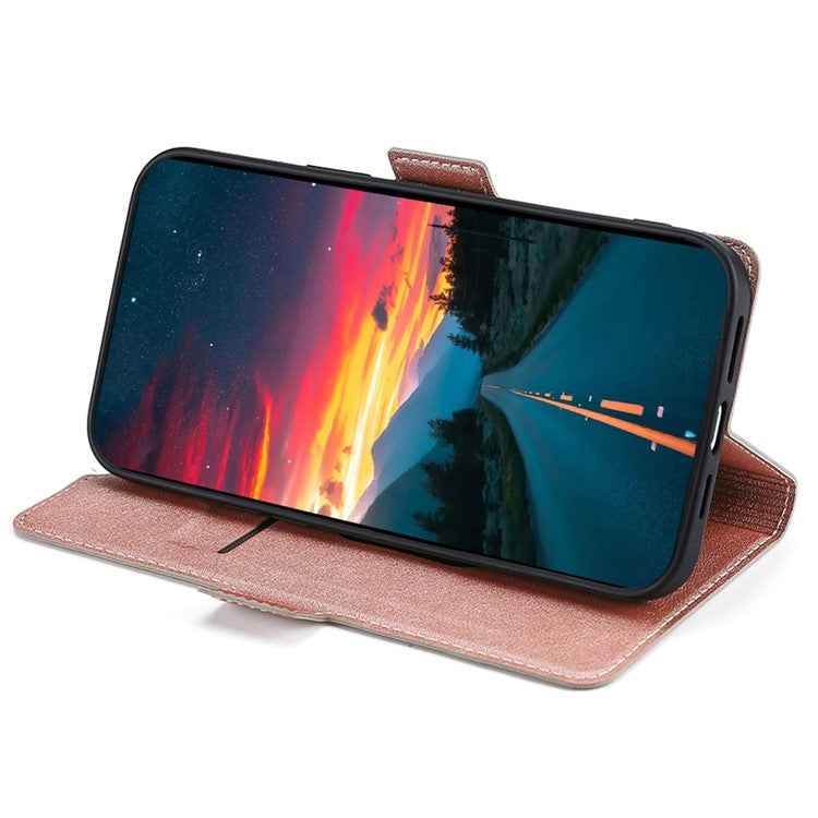 Phone Case for Honor X9a 5G / X40 5G / Magic5 Lite 5G , PU Leather Stand Card Holder Phone Cover - Rose Gold