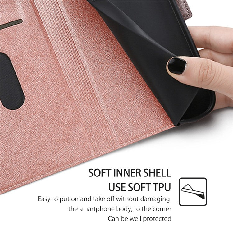 Phone Case for Honor X9a 5G / X40 5G / Magic5 Lite 5G , PU Leather Stand Card Holder Phone Cover - Rose Gold