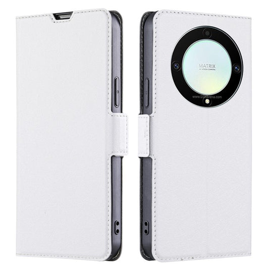 Phone Case for Honor X9a 5G / X40 5G / Magic5 Lite 5G , PU Leather Stand Card Holder Phone Cover - White