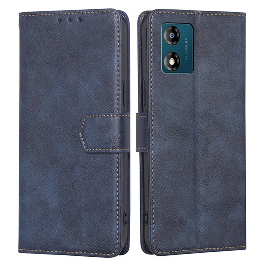 PU Leather Phone Case for Motorola Moto E13 4G Flip Stand RFID Blocking Wallet Phone Cover - Blue