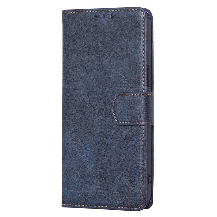PU Leather Phone Case for Motorola Moto E13 4G Flip Stand RFID Blocking Wallet Phone Cover - Blue