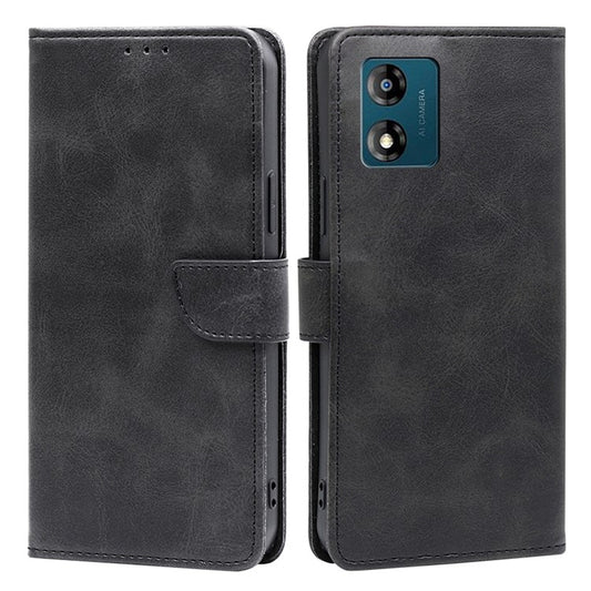 PU Leather Phone Case for Motorola Moto E13 4G Wallet Stand Magnetic Phone Cover - Black