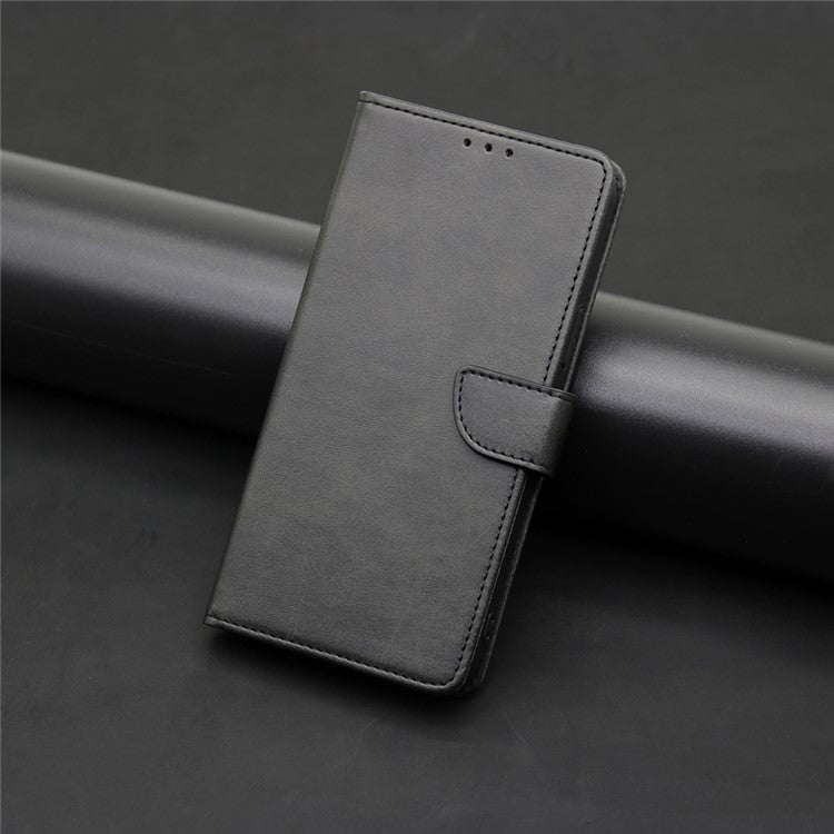PU Leather Phone Case for Motorola Moto E13 4G Wallet Stand Magnetic Phone Cover - Black