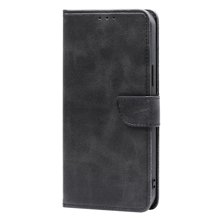 PU Leather Phone Case for Motorola Moto E13 4G Wallet Stand Magnetic Phone Cover - Black