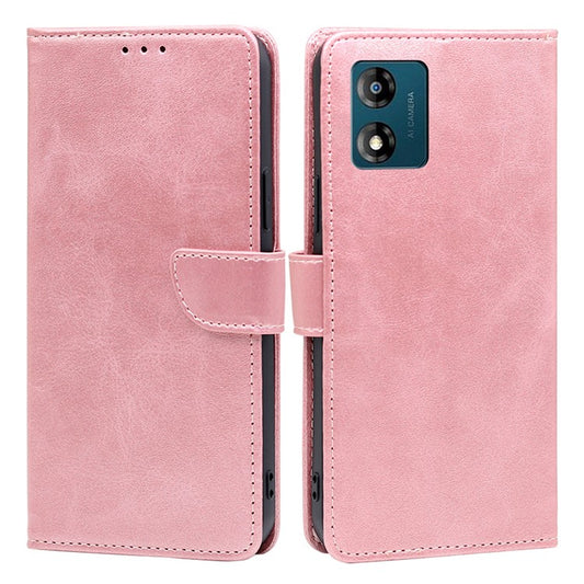 PU Leather Phone Case for Motorola Moto E13 4G Wallet Stand Magnetic Phone Cover - Rose Gold