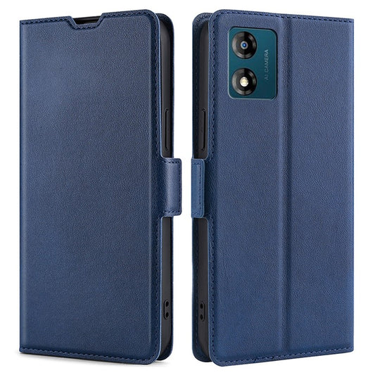 Stand Cell Phone Case for Motorola Moto E13 4G PU Leather Card Holder Protective Phone Cover - Blue