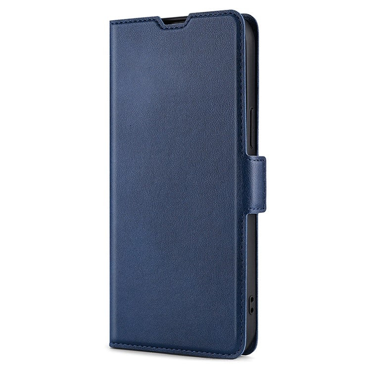 Stand Cell Phone Case for Motorola Moto E13 4G PU Leather Card Holder Protective Phone Cover - Blue