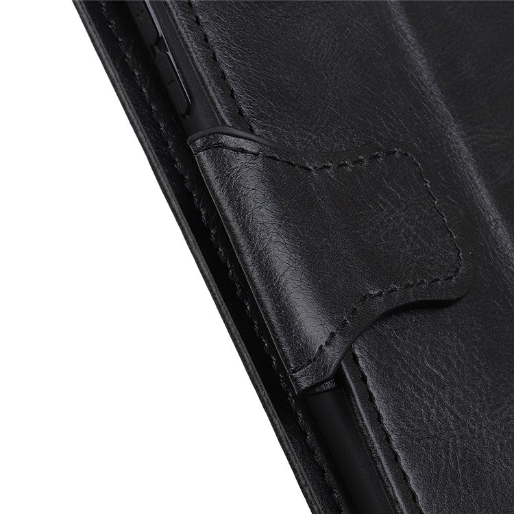 For Honor X9a 5G / X40 5G / Magic5 Lite 5G Crazy Horse Texture Phone Case Stand PU Leather Wallet Cover - Black