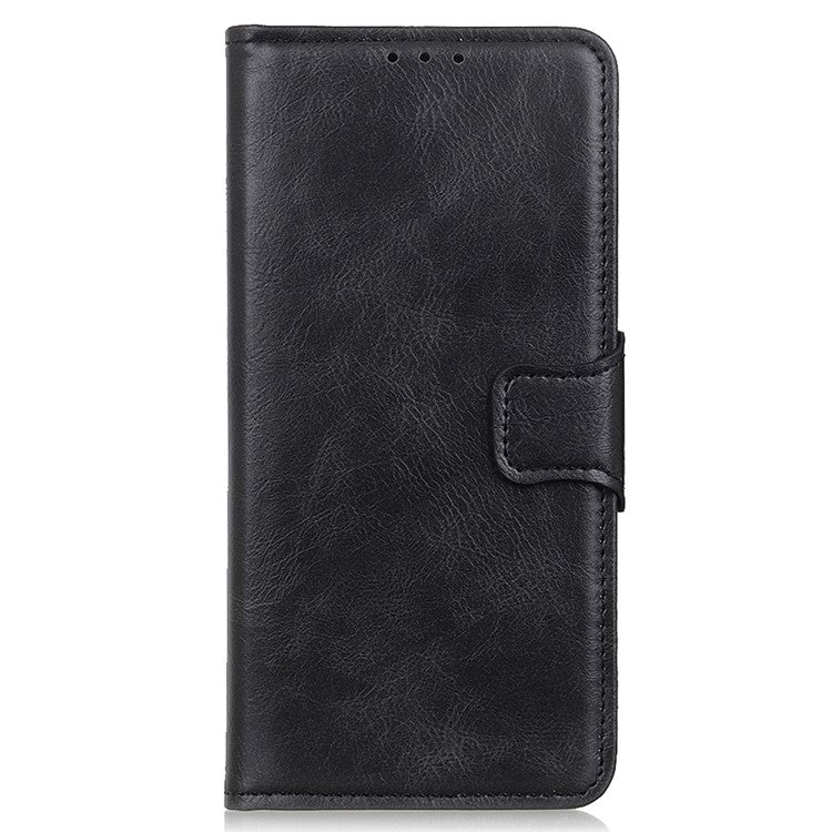 For Honor X9a 5G / X40 5G / Magic5 Lite 5G Crazy Horse Texture Phone Case Stand PU Leather Wallet Cover - Black