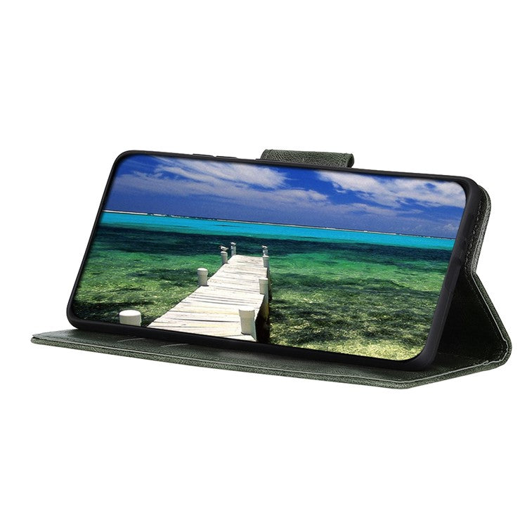 For Honor X9a 5G / X40 5G / Magic5 Lite 5G Crazy Horse Texture Phone Case Stand PU Leather Wallet Cover - Blackish Green