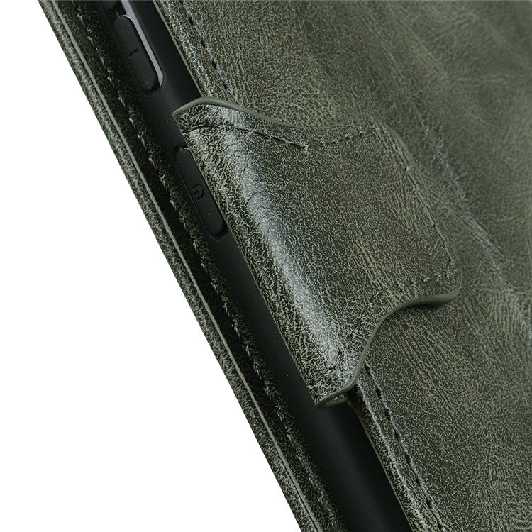 For Honor X9a 5G / X40 5G / Magic5 Lite 5G Crazy Horse Texture Phone Case Stand PU Leather Wallet Cover - Blackish Green