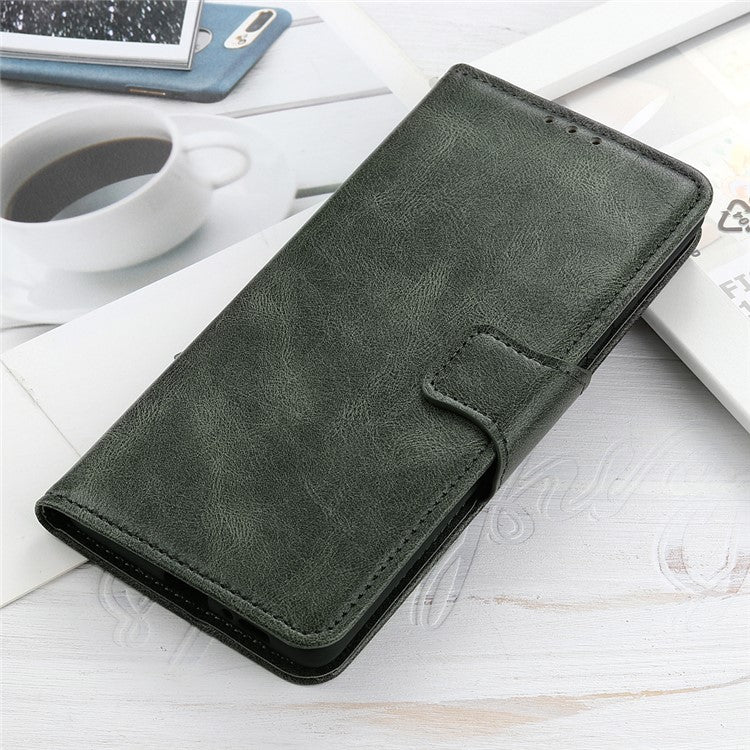 For Honor X9a 5G / X40 5G / Magic5 Lite 5G Crazy Horse Texture Phone Case Stand PU Leather Wallet Cover - Blackish Green