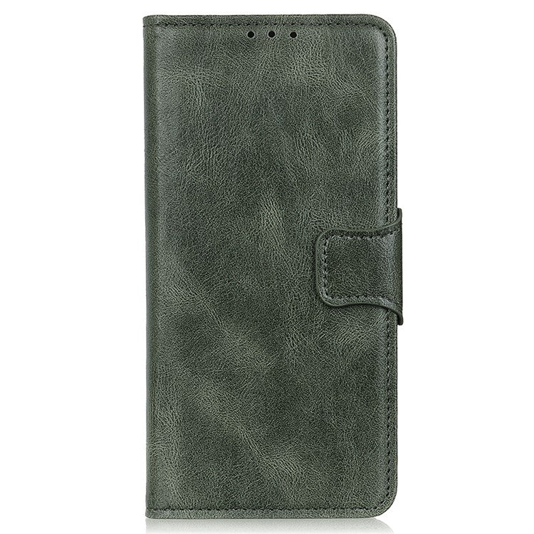 For Honor X9a 5G / X40 5G / Magic5 Lite 5G Crazy Horse Texture Phone Case Stand PU Leather Wallet Cover - Blackish Green
