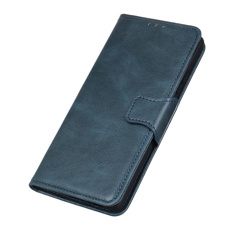 For Honor X9a 5G / X40 5G / Magic5 Lite 5G Crazy Horse Texture Phone Case Stand PU Leather Wallet Cover - Blue