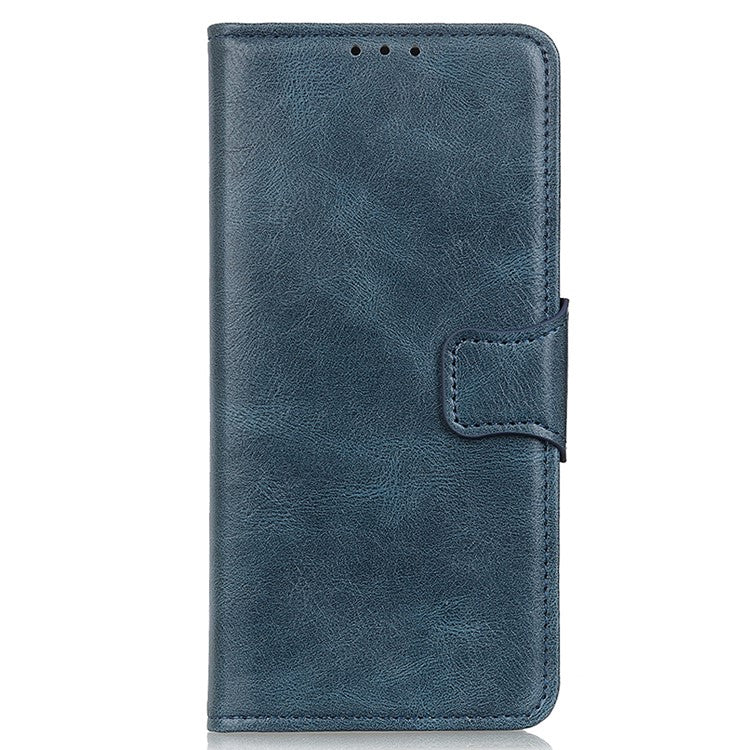 For Honor X9a 5G / X40 5G / Magic5 Lite 5G Crazy Horse Texture Phone Case Stand PU Leather Wallet Cover - Blue