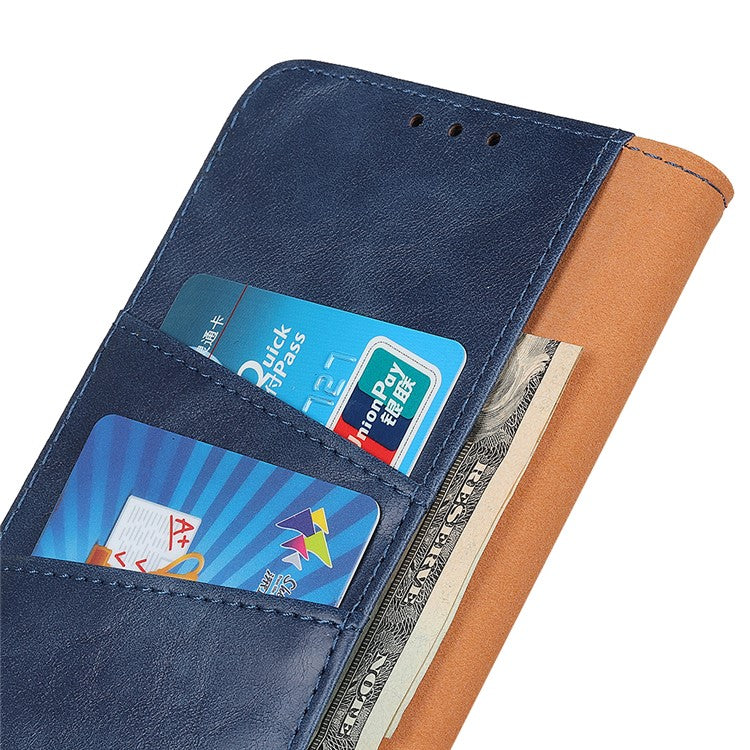 For Honor X9a 5G / X40 5G / Magic5 Lite 5G Crazy Horse Texture Wallet Phone Cover Split Leather Phone Stand Case - Blue